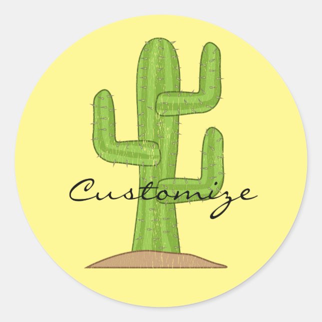 Pegatina Redonda Saguaro Cactus Thunder_Cove (Anverso)