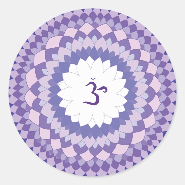 Pegatina Redonda Sahasrara chakra mandala (Anverso)