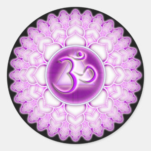 Pegatina Redonda Sahasrara o Corona la Séptima Chakra