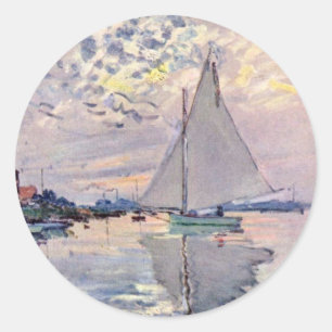 Pegatina Redonda Sailboat At Le Pequeno-Gennevilliers By Claude