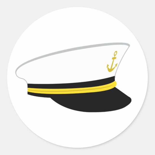 Pegatina Redonda Sailor Gorra (Anverso)