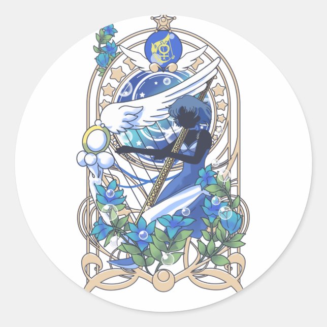 Pegatina Redonda Sailor Mercury Neo Aqua Rhapsodie (Anverso)