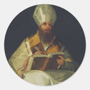 Pegatina Redonda Saint Ambrose por Francisco de Goya