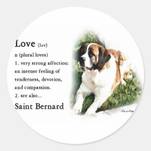 Pegatina Redonda Saint Bernard Lovers