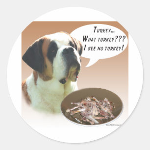 Pegatina Redonda Saint Bernard (suave) Turquía