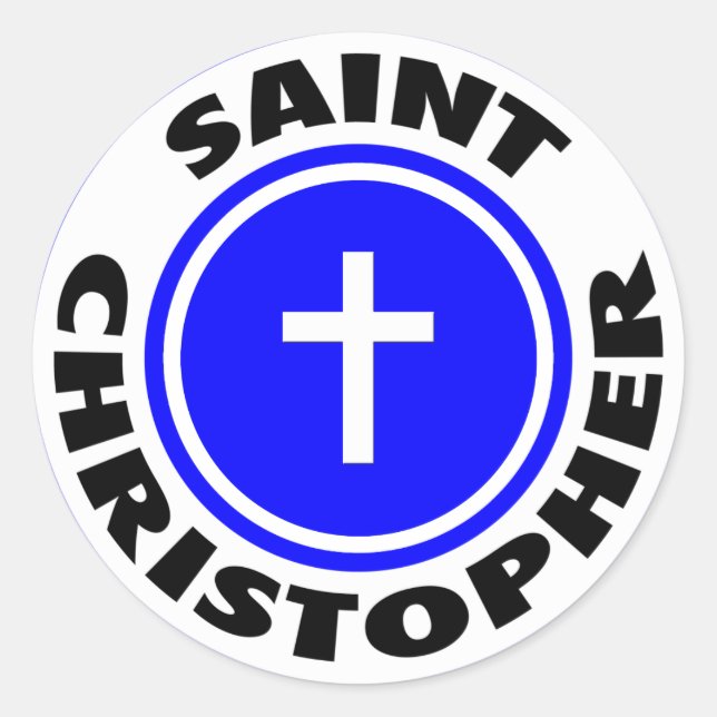 Pegatina Redonda Saint Christopher (Anverso)