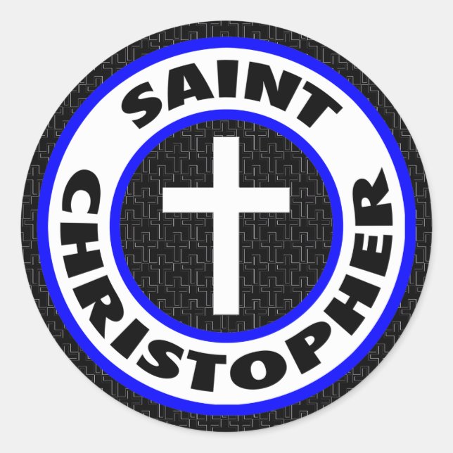 Pegatina Redonda Saint Christopher (Anverso)