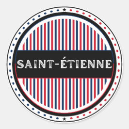 Pegatina Redonda Saint-Étienne City Pride Emblem – French Identity