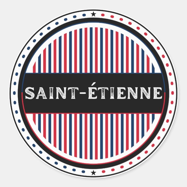 Pegatina Redonda Saint-Étienne City Pride Emblem – French Identity (Anverso)