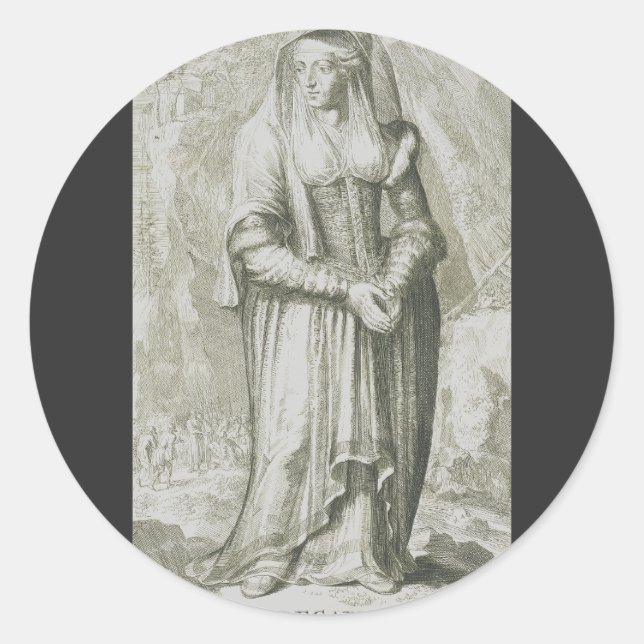 Pegatina Redonda Saint Hildegard de Bingen (Anverso)