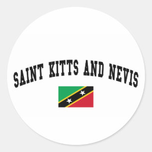 Pegatina Redonda Saint Kitts y Nevis