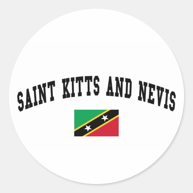 Pegatina Redonda Saint Kitts y Nevis (Anverso)
