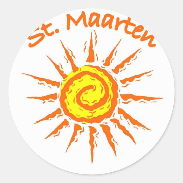 Pegatina Redonda Saint Maarten (Anverso)