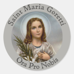Pegatina Redonda Saint Maria Goretti Lily Chica