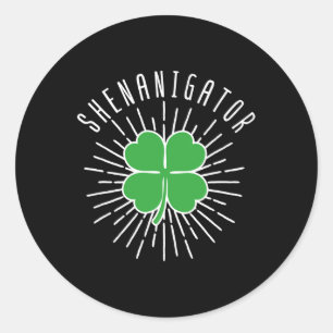 Pegatina Redonda Saint Patrick Day Irlanda Green Shamrock Irish She