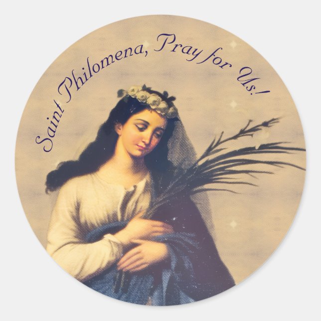 Pegatina Redonda Saint Philomena  (Anverso)