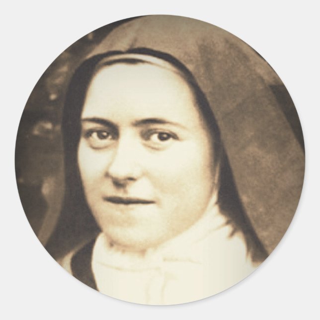 PEGATINA REDONDA SAINT THERESE DE LISIEUX (Anverso)