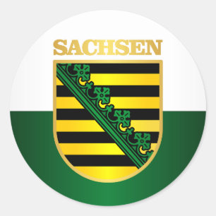 Pegatina Redonda Sajonia (Sachsen) COA