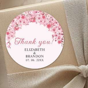 Pegatina Redonda Sakura – Cherry Blossom Theme Wedding
