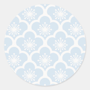 Pegatina Redonda Sakura Suave Neutral - Azul Polvo