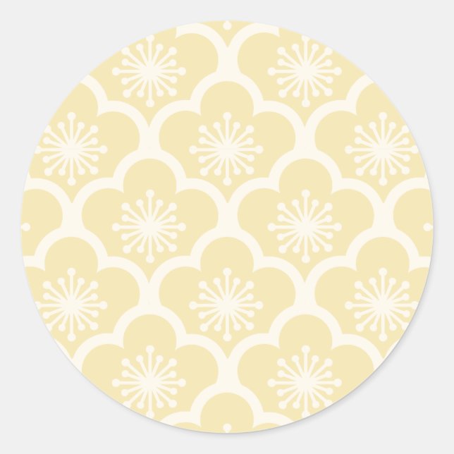 Pegatina Redonda Sakura Suave Neutral - Crema de mantequilla (Anverso)