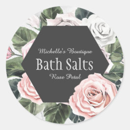 Pegatina Redonda Sal de baño de Bouquet vintage Mason Jar