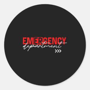 Pegatina Redonda Sala de Emergencia de Mujeres Enfermera Er Rn Escu