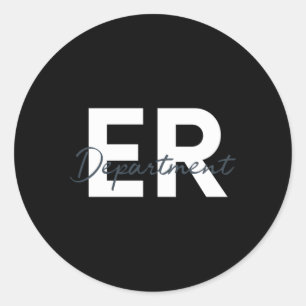 Pegatina Redonda Sala De Emergencia Del Departamento De Emergencia