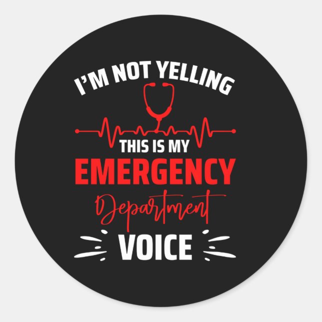 Pegatina Redonda Sala De Emergencias Er Departamento De Urgencias D (Anverso)