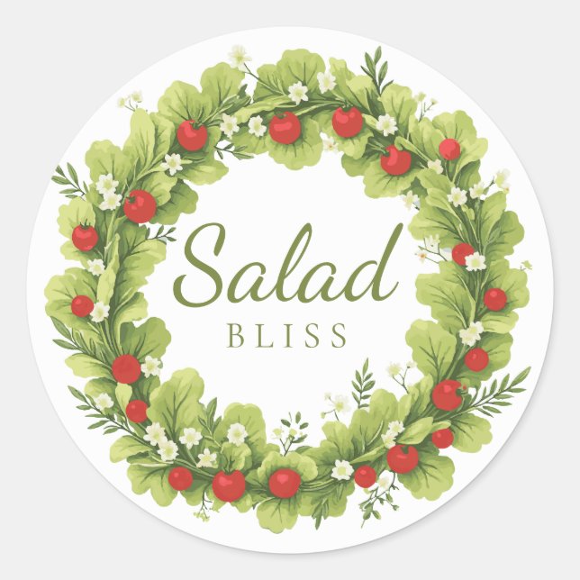Pegatina Redonda Salad Bliss (Anverso)