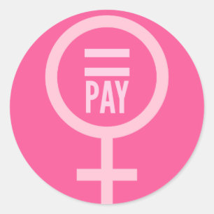Pegatina Redonda Salarios de las mujeres