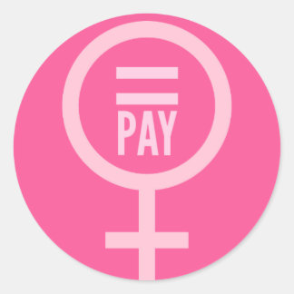 Pegatina Redonda Salarios de las mujeres