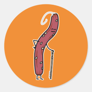 Pegatina Redonda Salchicha china envejecida grasa cantonesa Lap Che