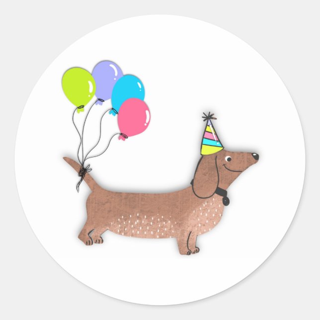 Pegatina Redonda salchicha salchicha perro dachshund amante keychai (Anverso)