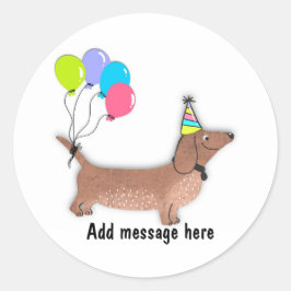 Pegatina Redonda salchicha salchicha perro dachshund amante keychai