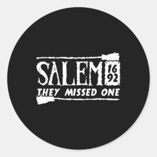 Pegatina Redonda Salem 1692 Se Perdieron Una Bruja Halloween 6