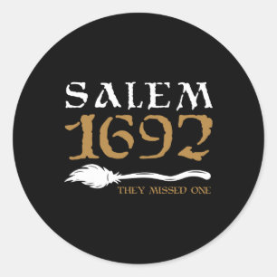 Pegatina Redonda Salem 1692 Se Perdieron Una Bruja Halloween 9