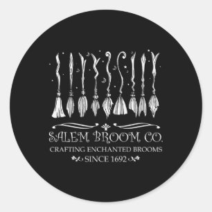 Pegatina Redonda Salem Broom Company Para Un Ventilador De Hallowee