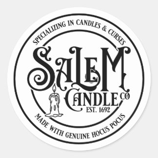 Pegatina Redonda Salem Candle Company - White