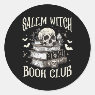 Pegatina Redonda Salem Witch Book Club Halloween