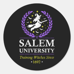 Pegatina Redonda Salem Witch University Training Halloween