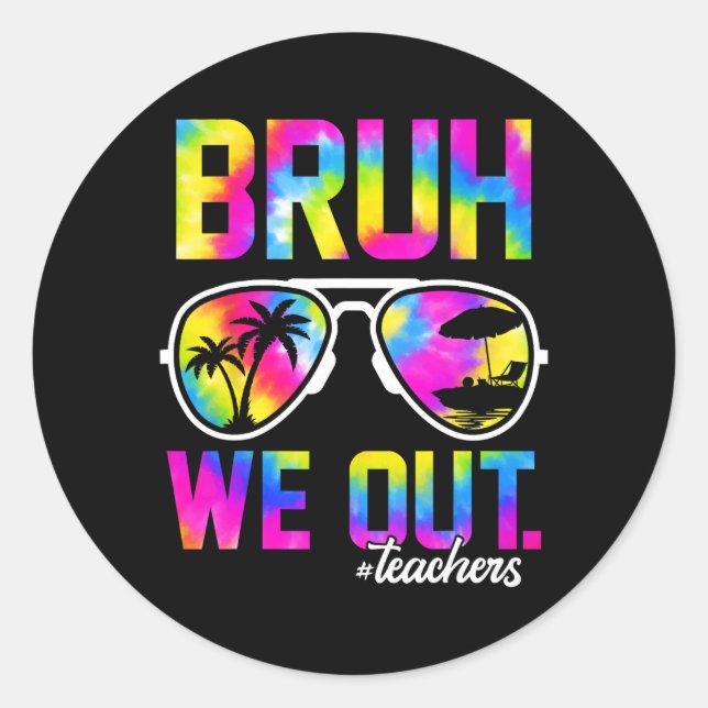 Pegatina Redonda Salimos A Los Maestros El Día De La Escuela Pasado (Anverso)