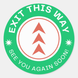 Pegatina Redonda SALIR DE ESTA MANERA. Nos vemos pronto. Green