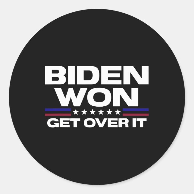 Pegatina Redonda Salir De Esto Patriótico Pro Joe Anti Trump Funny (Anverso)