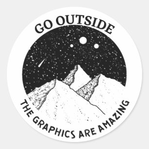 Pegatina Redonda salir de los gráficos son una increíble naturaleza