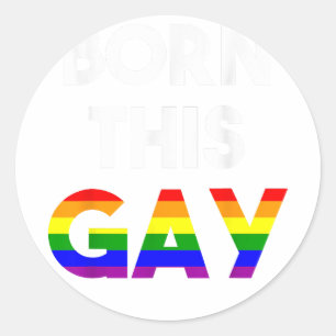 Pegatina Redonda Salir del orgullo gay con la banda gay arcoiris LG