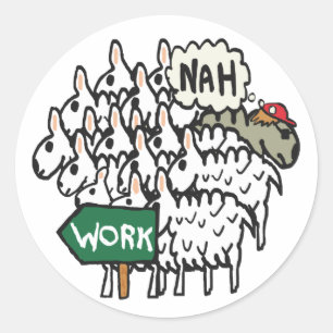 Pegatina Redonda Salir del trabajo