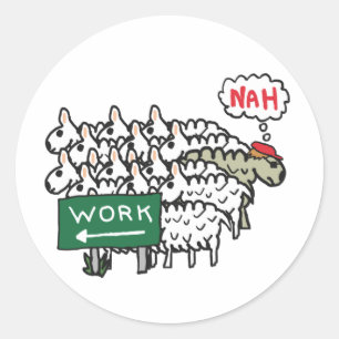 Pegatina Redonda Salir del trabajo