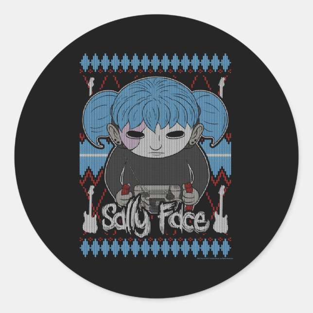 Pegatina Redonda Sally Face Guitar Sally (Anverso)