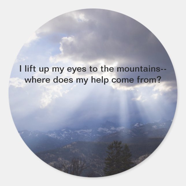 Pegatina Redonda Salmo 121 (Anverso)